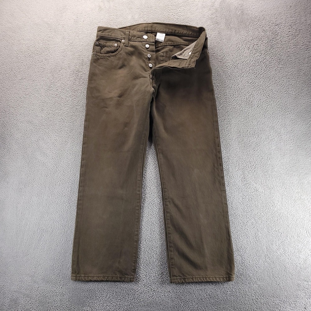 VTG Levis 501 Jeans Mens 34x27 Brown Regular Straight Button Fly Y2K